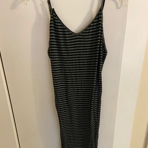 Amuse Society L striped fitted midi dress